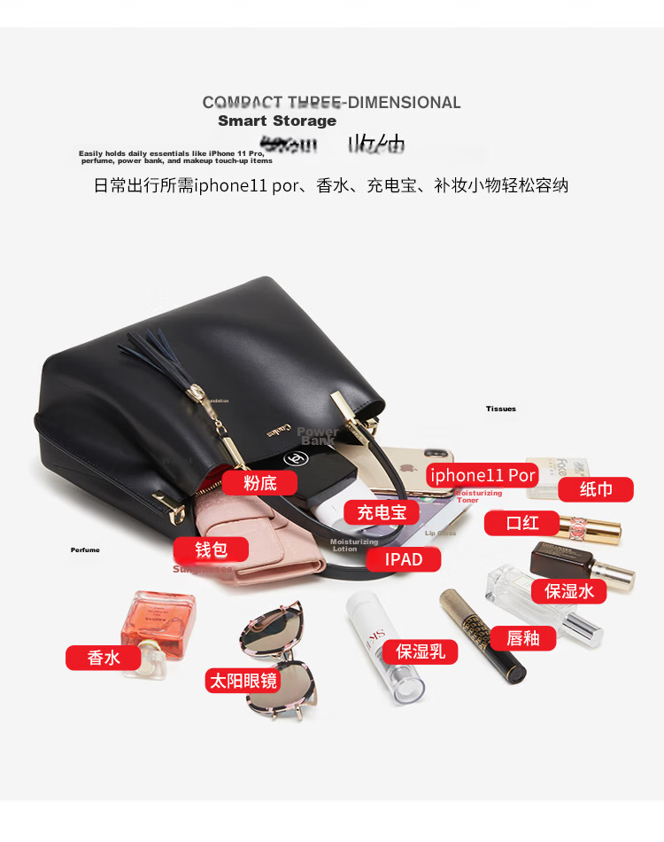 Kouyi Women's Leather Handbag High-Grade Single Shoulder Bag Large Capacity Birthday Gift for Girlfriend Wife 9