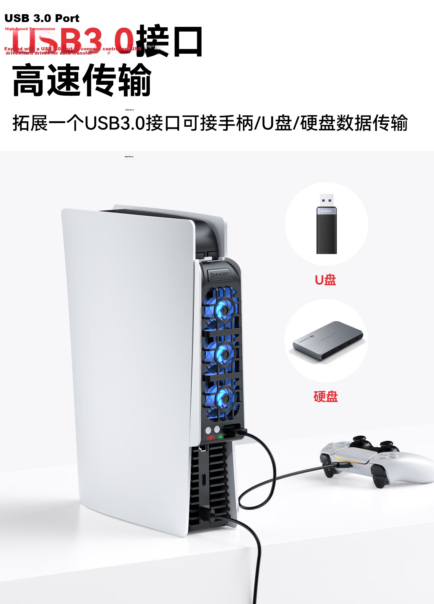 Xindeli Dust Cover for Sony PS5 Controller Charging Dock, Elite Controller Storage Box, Acrylic Pro Optical Drive Hong Kong Version Transparent Cover, Peripheral Accessory 10