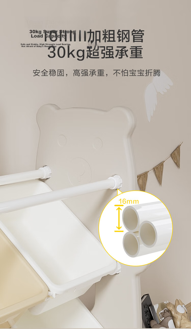 JD Jingzao Bear Children's Storage Organizer Toy Rack Multi-Layer Shelving Large Capacity Widened 84cm 4