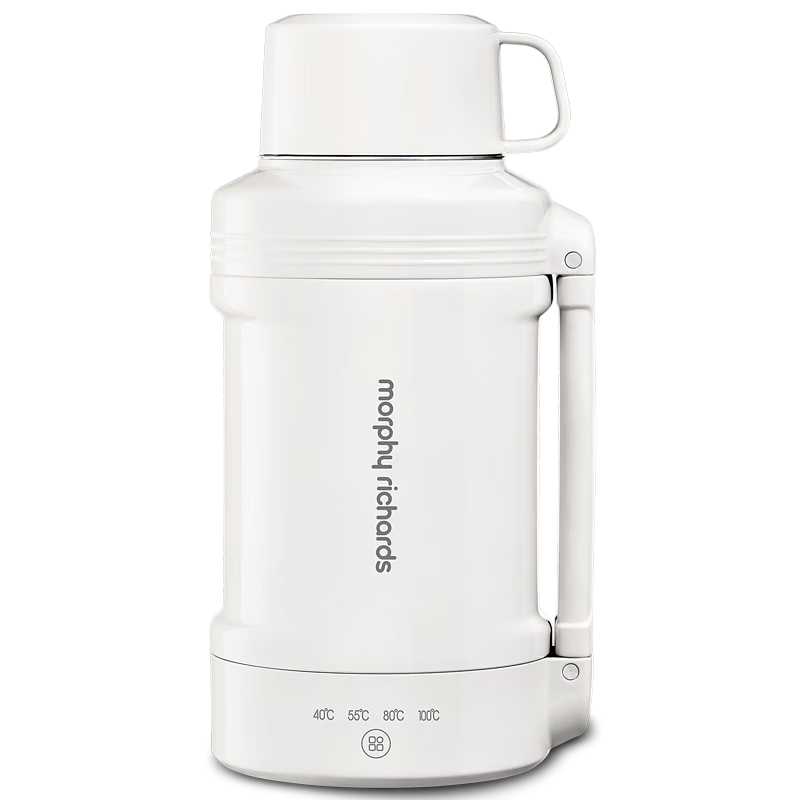 Morphyrichards Portable Electric Kettle 1L Large Capacity Double-Layer Stainless Steel Fully Automatic Travel Home Use MR6061 White