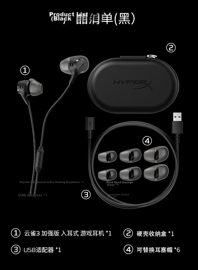 HYPERX Cloud Earbuds III S In-Ear Universal Gaming Headset with Mic 14.3mm Driver Compatible with Delta Operations Cloud Earbuds III S Black 8