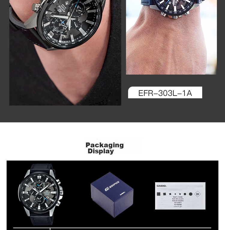 CASIO Men's Watch, EDIFICE Earth Heart Quartz Exam Japanese And Korean Style, Gift for Boyfriend, EFR-303DB 11