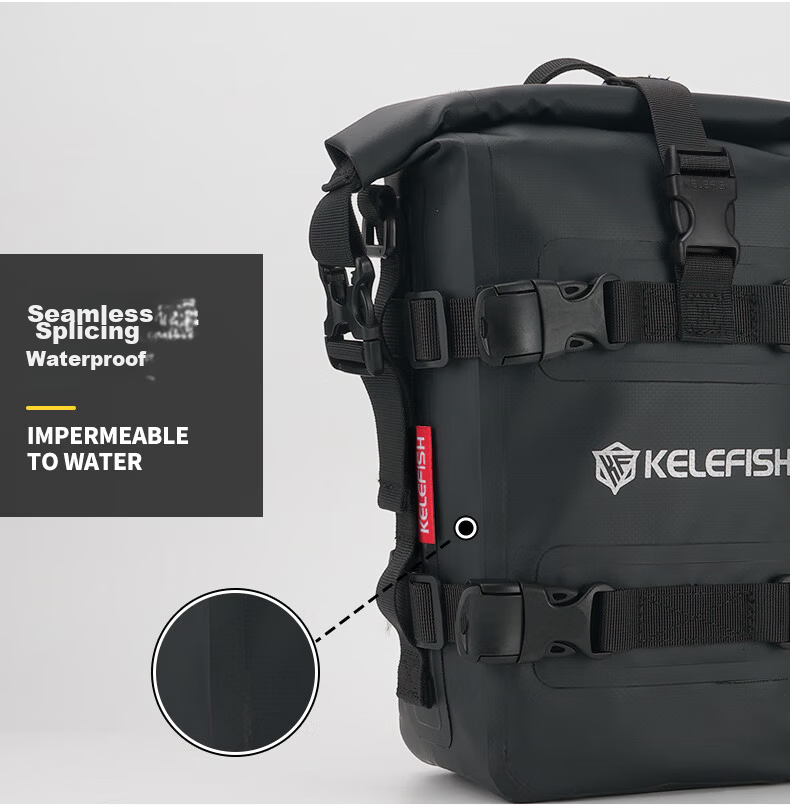 KELEFISH Motorcycle Guard Edge Protective Reflective Side Bag Waterproof Travel Hanging Bag Carbon Fiber 8-10*1 8