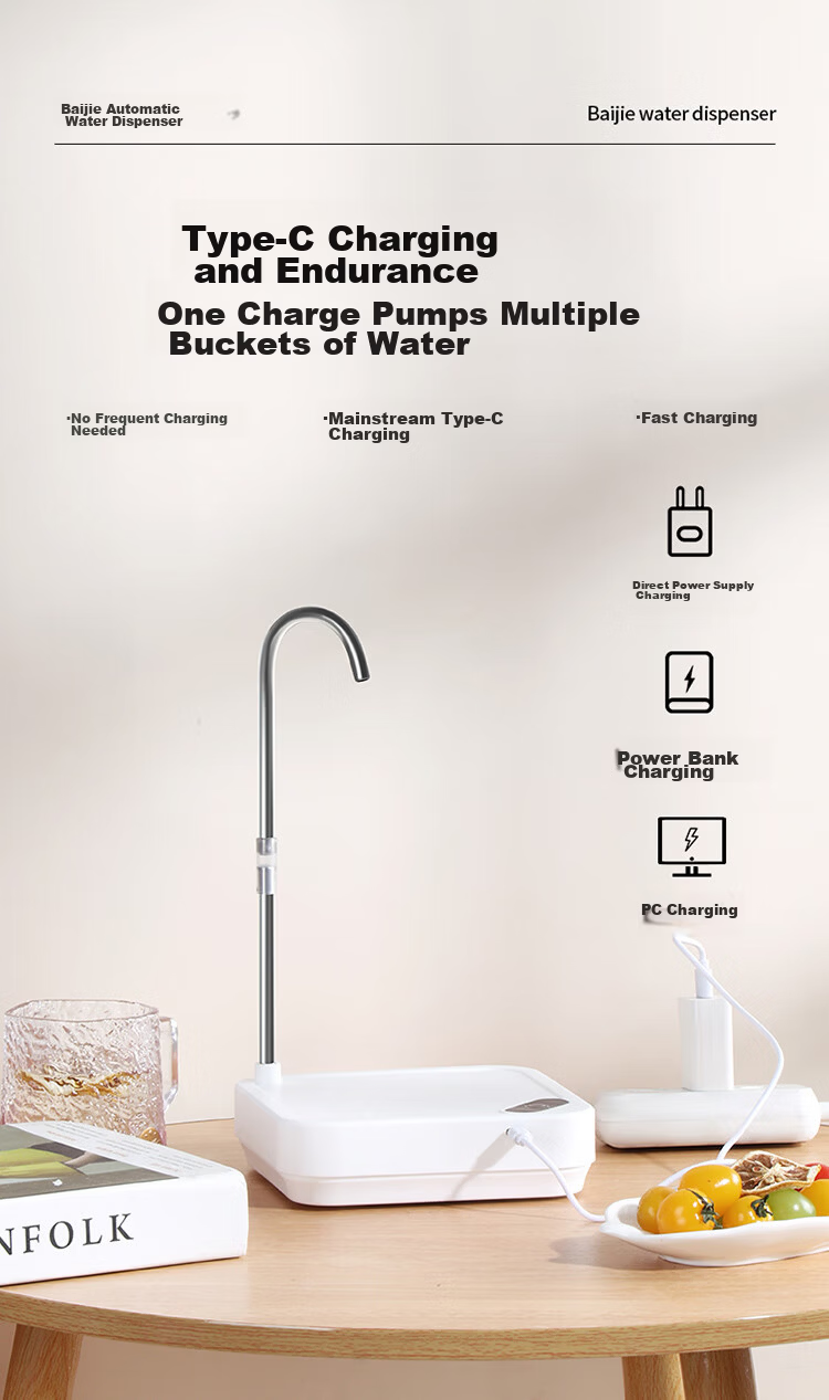 Baijie Electric Water Pump Stainless Steel Dual-Use Water Dispenser for Bottled Water 12