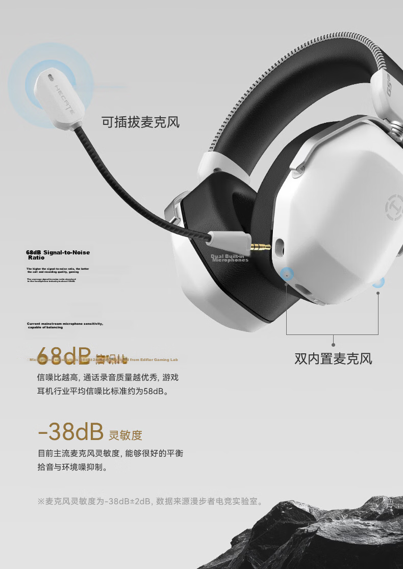 EDIFIER HECATE G5 MAX Wireless Edition 2.4G Wired Bluetooth Quad-Mode THX Sound Over-Ear Wireless Gaming Headset for PC FPS PUBG Delta Gray 21
