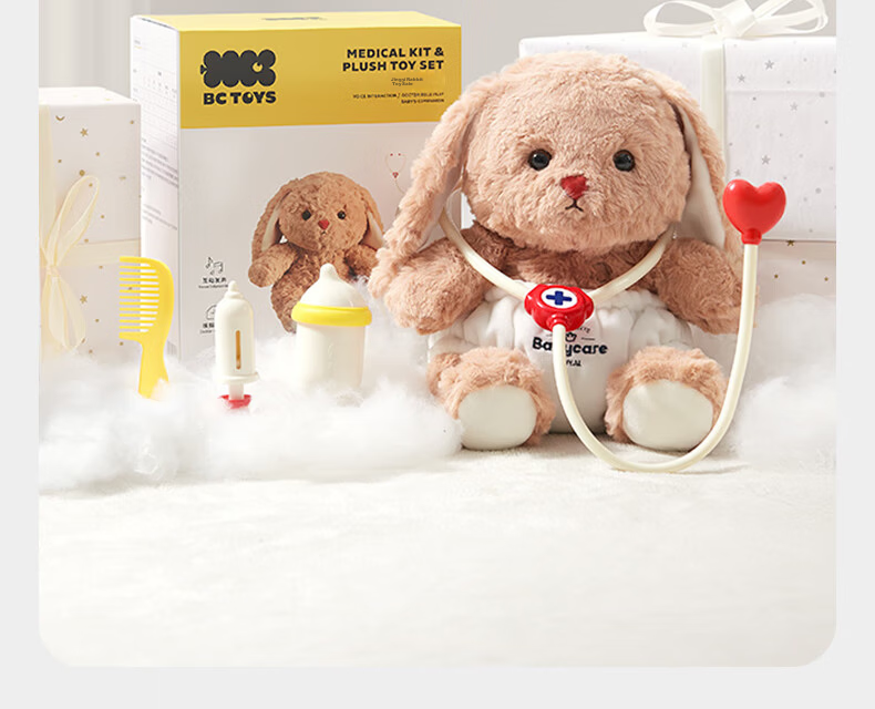 Babycare Pretend Play Children's Animal Plush Toy Educational Girl Birthday Gift Cute Doctor Plush Rabbit - Bingbing 14
