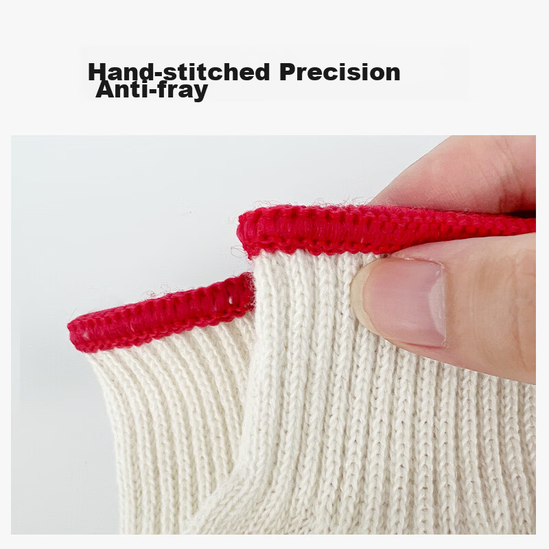 Huixiang Cotton Thread Work Gloves 600g/Pack 600 Pairs Durable Anti-Slip Construction Work Gloves Warm Reinforced Edges 4