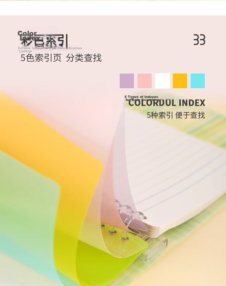 KOKUYO A5 Watercolor Whisper Campus Compact Loose-Leaf Notebook with 40 Lined Sheets Green WSG-RUDP12G 8