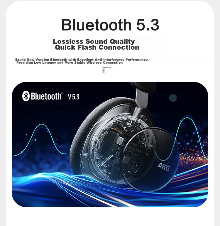 AKG N9 Flagship Sound Quality Over-Ear Wireless Noise-Cancelling Bluetooth Headphones 2.4G Quad-Mode Gaming Esports Music HiFi Compatible with Apple Huawei Black 26