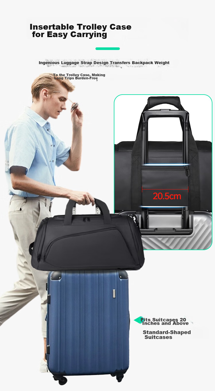 Banjeni Large Capacity Travel Backpack for Men and Women, Luggage Sleeve, Maternity Bag, Business Trip, Gym, Handheld and Crossbody Bag 13