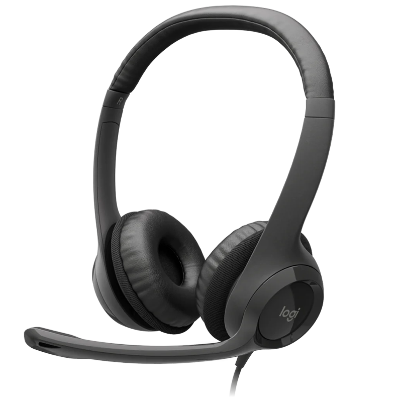 Logitech H390 Wired USB Headset Headband Stereo Noise-Cancelling Microphone Laptop Office Graphite Black Upgraded Version Corporate Edition Group Discount