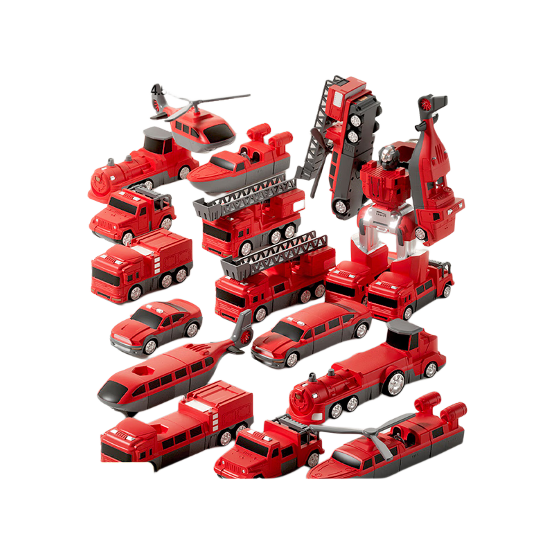 Mabaozibao Children's Toys for Ages 3-6, Educational Magnetic Building Blocks for Boys, Transformable Fire Truck Construction Set, Birthday Gift