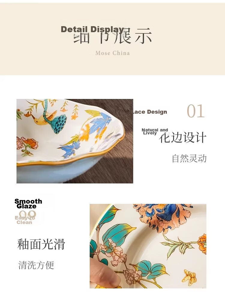 Mose Chinese Tableware Set, Complete Household Bowl And Chopsticks Set, Housewarming Gift Bowls And Plates, Wedding Gift, 66-Piece Set 26