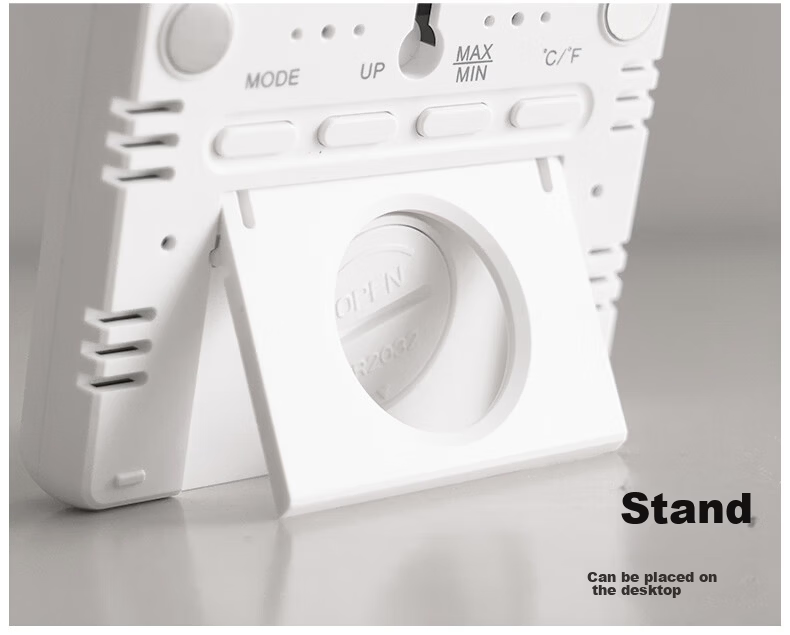 Hense Indoor Temperature and Humidity Clock Alarm Kitchen Clock Refrigerator Magnet Electronic Clock Desktop Clock Electronic Watch Wall Clock Table Clock HA8218 White Back to School Season 19