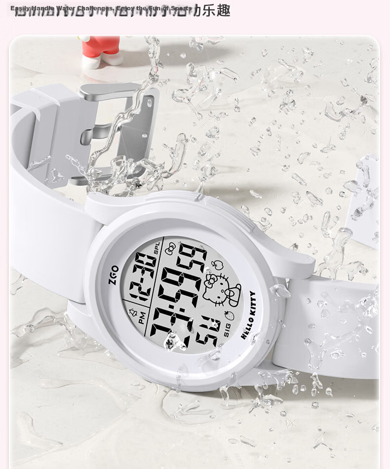 Hello Kitty Electronic Watch for Girls Student Luminous Waterproof Sanrio Sports Digital Watch for Middle and High School Students 11