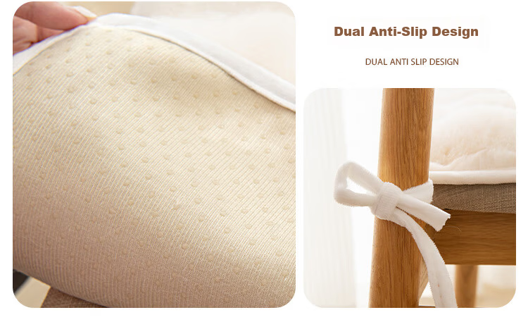 AVIVI Plush Office Chair Cushion Seat Pad Winter Student Floor Cushion 45x45 Cream White 15