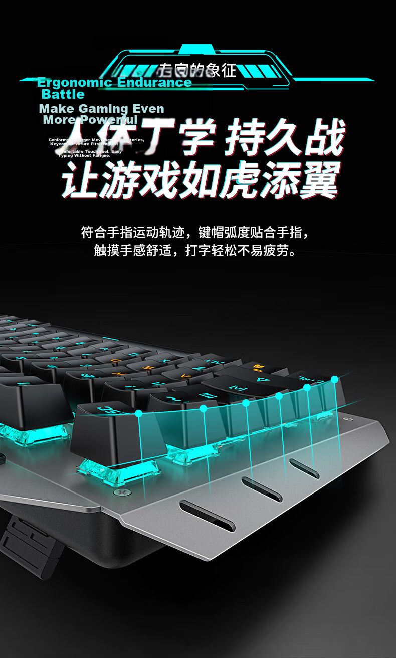 EWEADN TK900 Mechanical Keyboard And Mouse Set, Gaming Wired Desktop Computer Laptop Office Keyboard Mouse Headset Three-Piece Set with Functional Knob, 104 Keys, Blue Switches, PUBG Peripherals 9