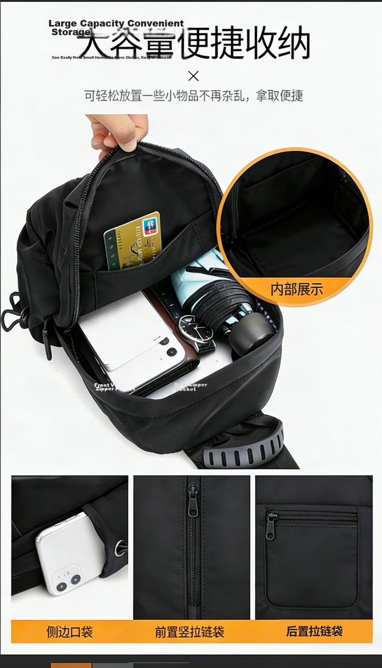 JEVI Crossbody Bag Unisex Simple Shoulder Bag Chest Bag Small Backpack Sports Style Birthday Gift 7