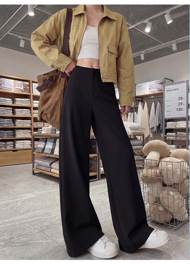 Borui Women's Casual Dress Pants 2026 New Spring Summer Flowing Wide-Leg Slim Straight-Leg Suit Trousers 23