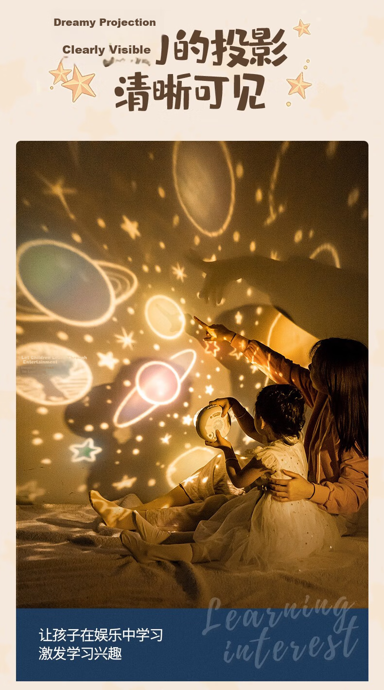 ONEFIRE Starry Sky Projector, Birthday Gift for Girls, Children's Toy for Ages 3-6, Elementary School Girls Aged 8-12, Projector 4