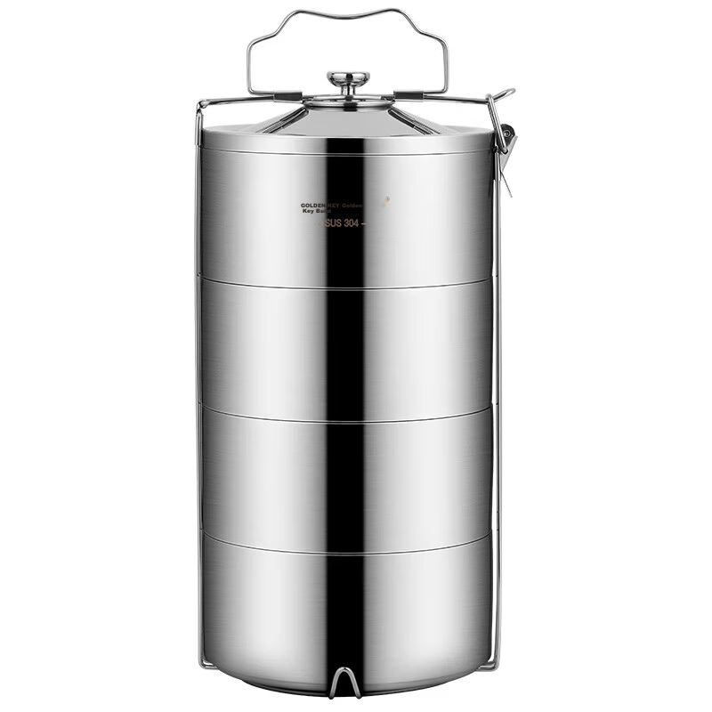 Golden Key 304 Stainless Steel Premium 4.5L Five-Layer Insulated Lunch Box Basket GK-TL4500-5
