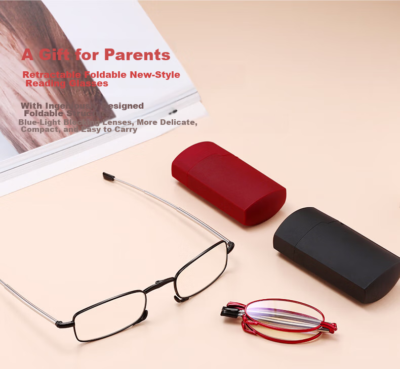 LESCA LUNETIER Imported High-Definition Reading Glasses for Men, Foldable, Portable, Anti-Blue Light, Anti-Fatigue, Ultra-Light, Fashionable Men's And Women's Reading Glasses for Elderly 8