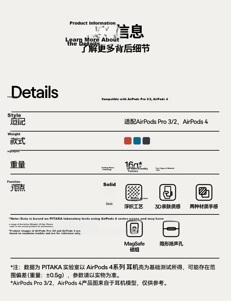 PITAKA Apple AirPods Pro 3 Case MagSafe Wireless Charging Compatible Aramid Fiber Drop-Resistant Slim Skin-Friendly Anti-Fingerprint Sunset 10