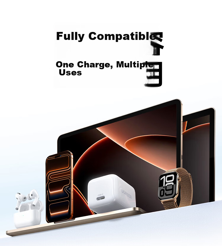 UGREEN Apple Charger PD30W Compatible with IPhone 17 Charger, Type-C GaN Fast Charging Adapter for IPhone 17 Pro Max/16/15 Air, Huawei Phones, IPad Tablets 18