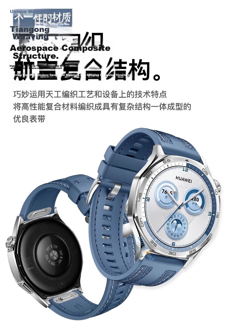 Watchbond Compatible Huawei GT7 Watch Band for Watch5/GT5/GT6 Runner2/GT7Pro/6Pro Upgraded Quick-Release Button GT4 Composite Woven Men's Strap 12