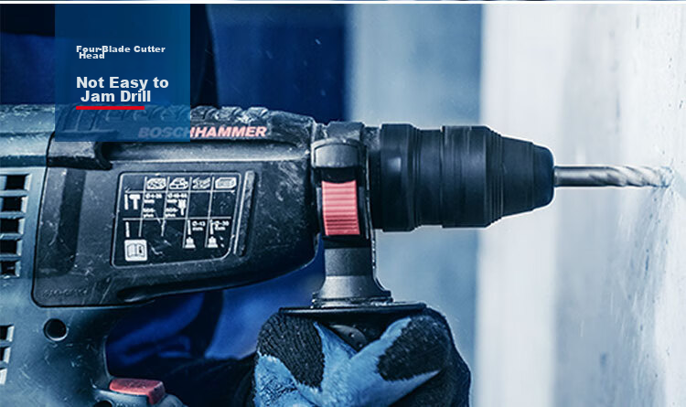 BOSCH Electric Hammer Drill Bit, Four-Hole 5 Series Round Shank, Two-Hole Two-Groove Concrete Masonry Drill Bit, 14x100x160mm, 1 Piece 7
