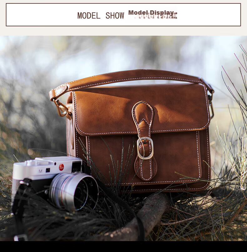 CWATCUN Kaden Single Shoulder Camera Bag Vintage Crossbody Handheld Handmade Commuter Bag for Mirrorless and DSLR Cameras 12