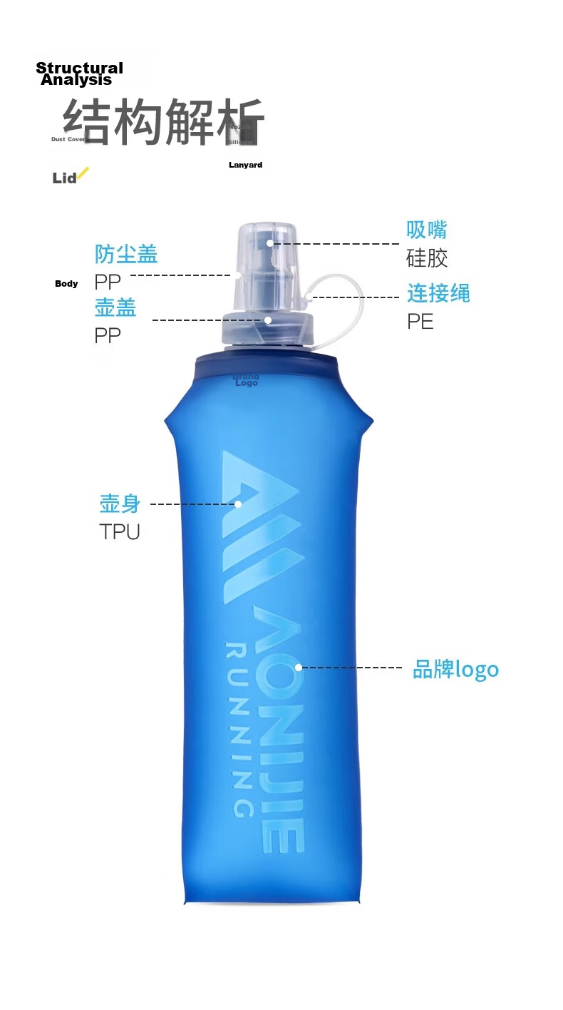 AONIJIE Outdoor Hydration Bladder, Portable Water Bag for Hiking, Mountaineering, Cycling, Running, Collapsible Water Reservoir, 1.5L Capacity 8