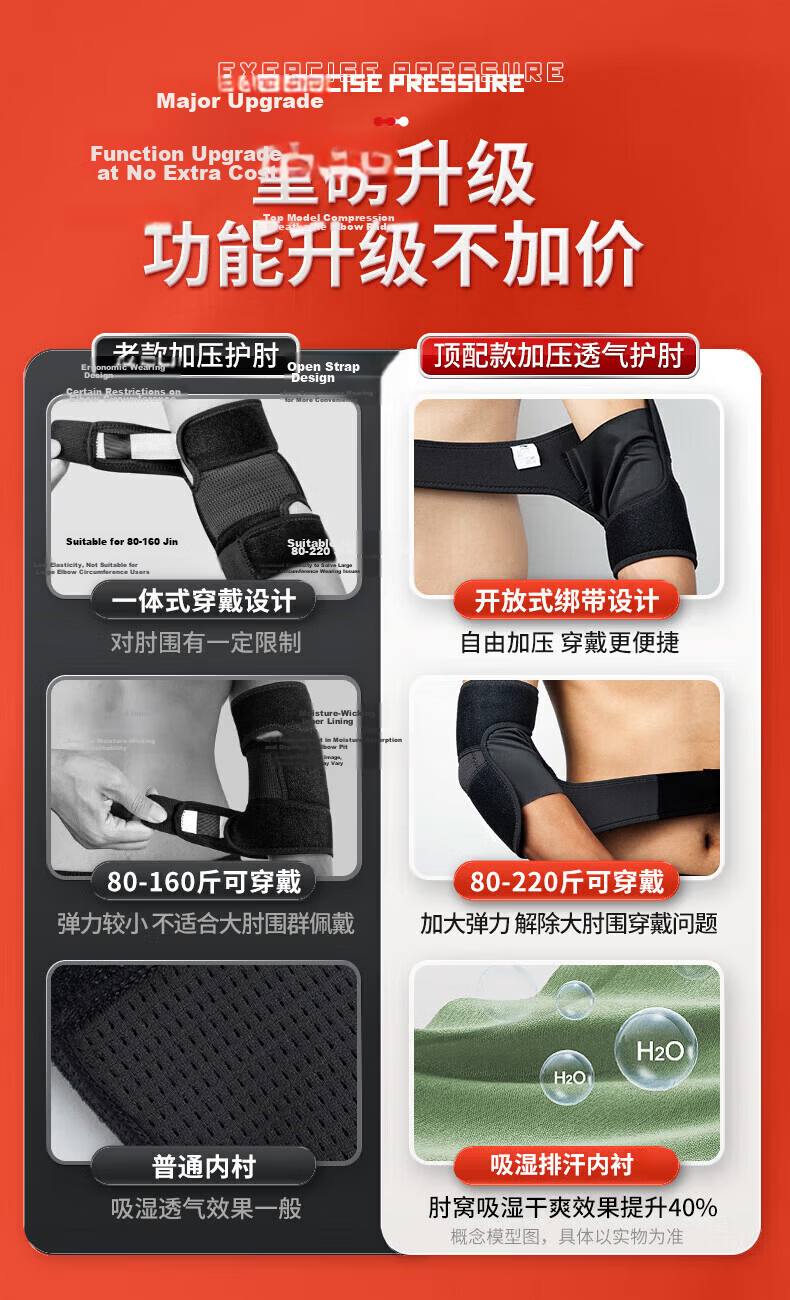 LI-NING Elbow Support Tennis Elbow Brace Joint Protector Warm Badminton Men's Fitness Bench Press Compression Sports Arm Sleeve 2