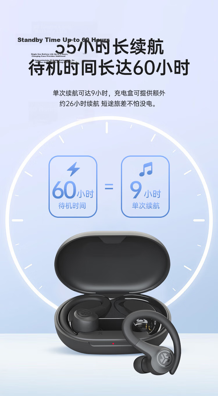 JLab GO Sport+ Bluetooth Sports Earphones, Outdoor Cycling Running Wireless Earphones, In-Ear Call Noise Reduction, Long Battery Life, IP55 Dust And Water Resistant, Sand Color 6