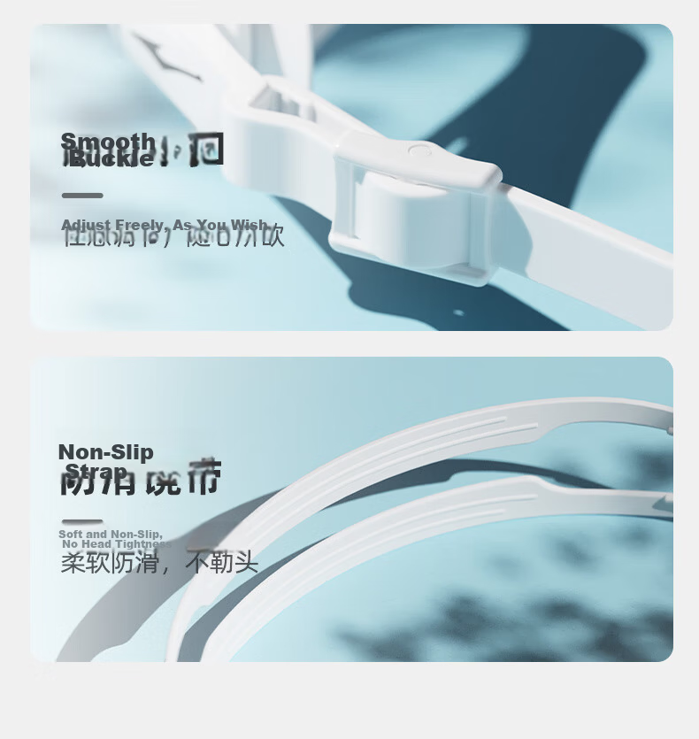 ERKE Swimming Goggles, Waterproof And Anti-Fog, for Men And Women, High-Definition Myopia Swim Glasses, Professional Sports White, -5.00 Diopters 8