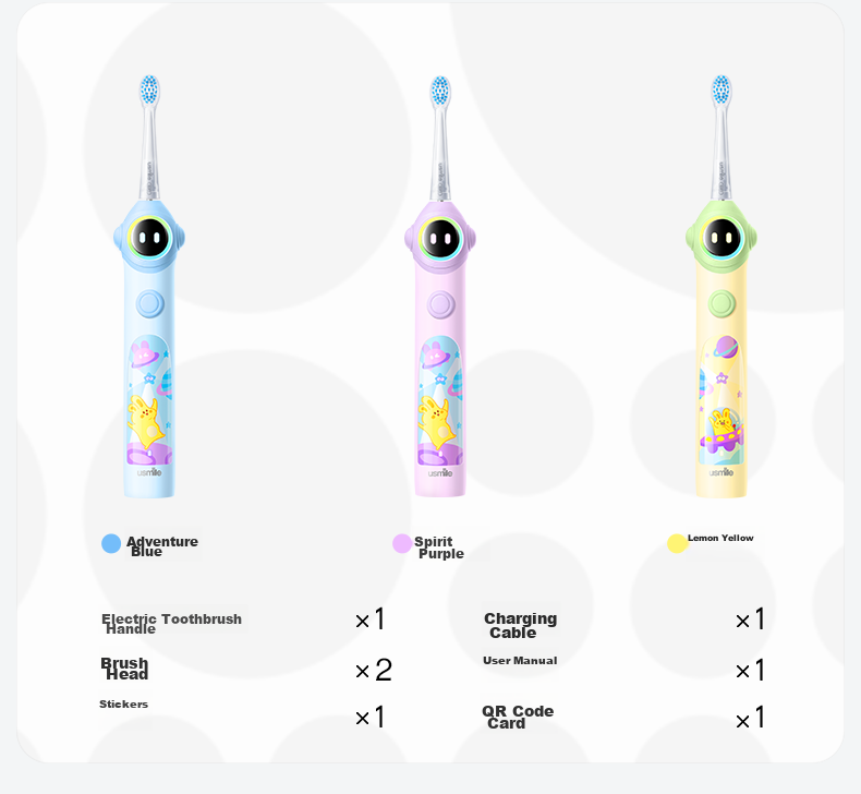 Usmile Smile Plus Kids Electric Toothbrush AR Voice Guided Brushing Q30 Adventure Blue Suitable for Ages 3-6-12 Birthday Gift 2026 Q20 New Upgrade 15