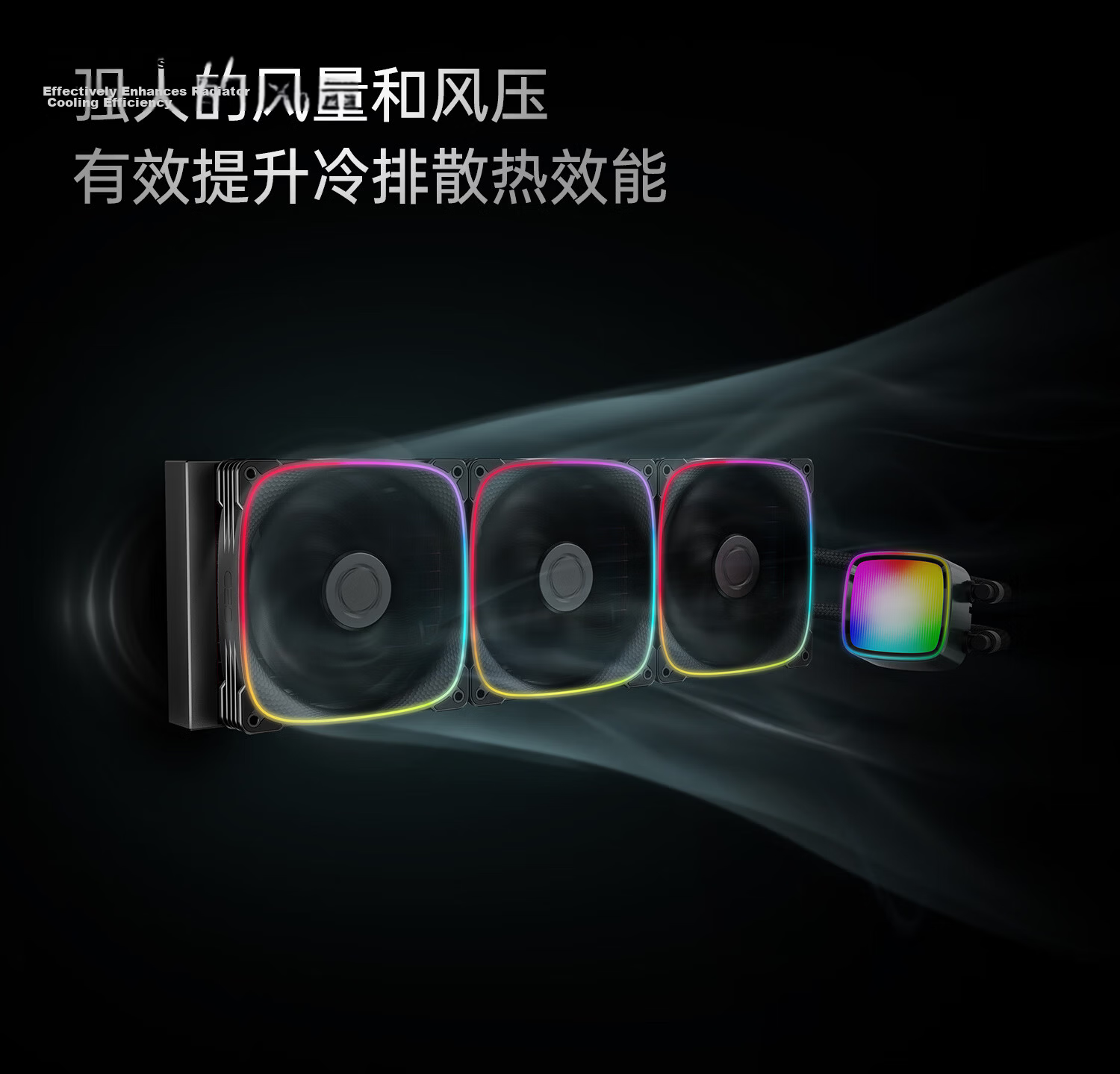 GeometricFuture Eskimo Plus CPU Liquid Cooler 360 Radiator Black Dragon Scale 3003 Thick Fan High Performance aRGB Lighting AMD INTEL Platform 5