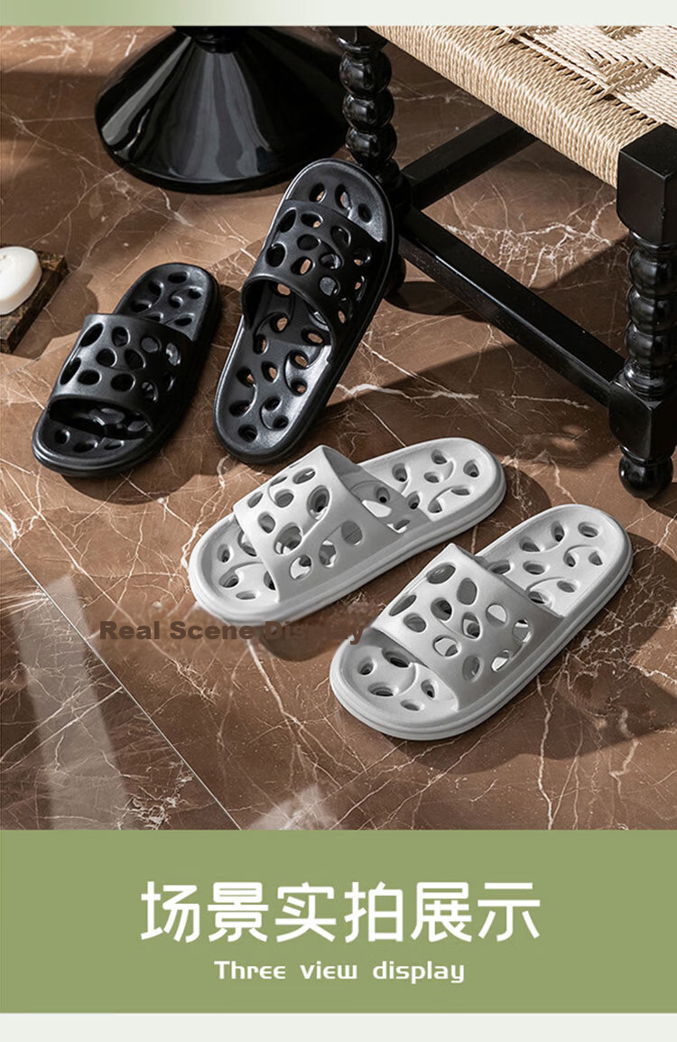 Lidani Men's Bathroom Hollow Out Slippers 2026 Quick-Dry Shower Non-Slip Summer Shower Room Sandals 15