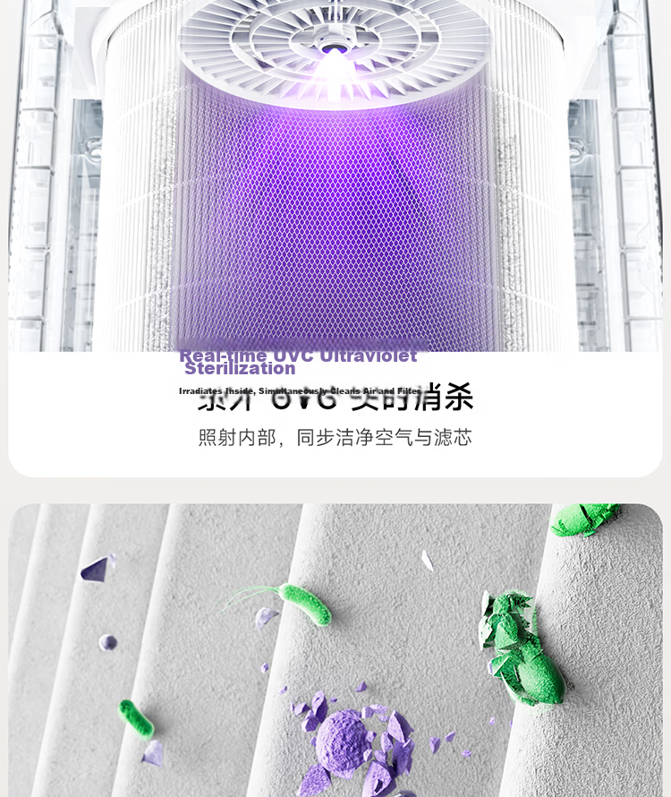 Mi Home Xiaomi Air Purifier 5 - Formaldehyde Removal, Sterilization, Odor Elimination, Home Use, PM2.5 Haze Removal, Low Noise Design 12