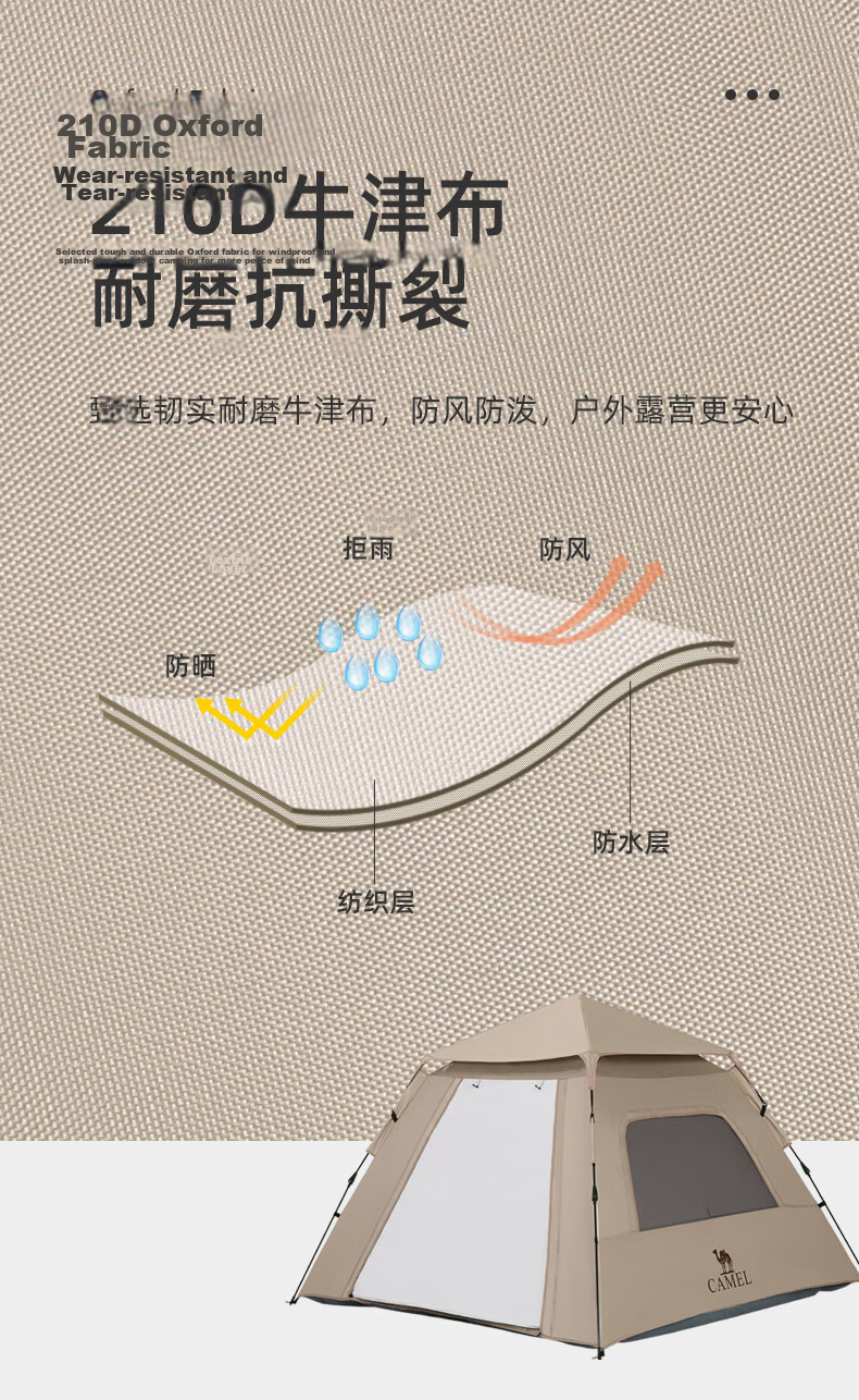 CAMEL Xiaoyao Series Camping Automatic Tent Outdoor Portable Folding Camping Canopy 133BANA027 7