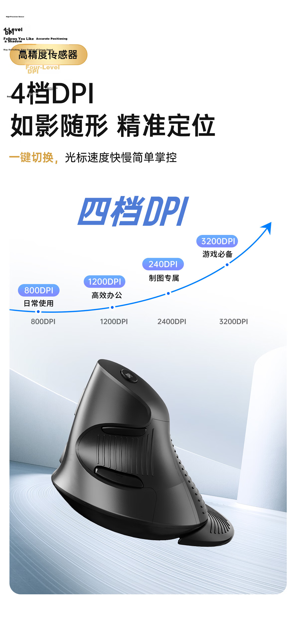 Delux M618XU Ergonomic Vertical Silent Wired Mouse with Detachable Palm Rest for HP Asus Lenovo Laptops Black 7