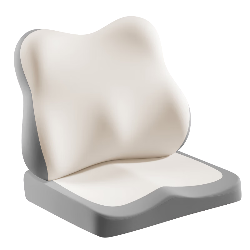 Yuzhaolin Lumbar Support Seat Cushion Ergonomic Chair Pad Long Sitting Artifact Beige Gray Colorblock - Lumbar Support + Seat Cushion