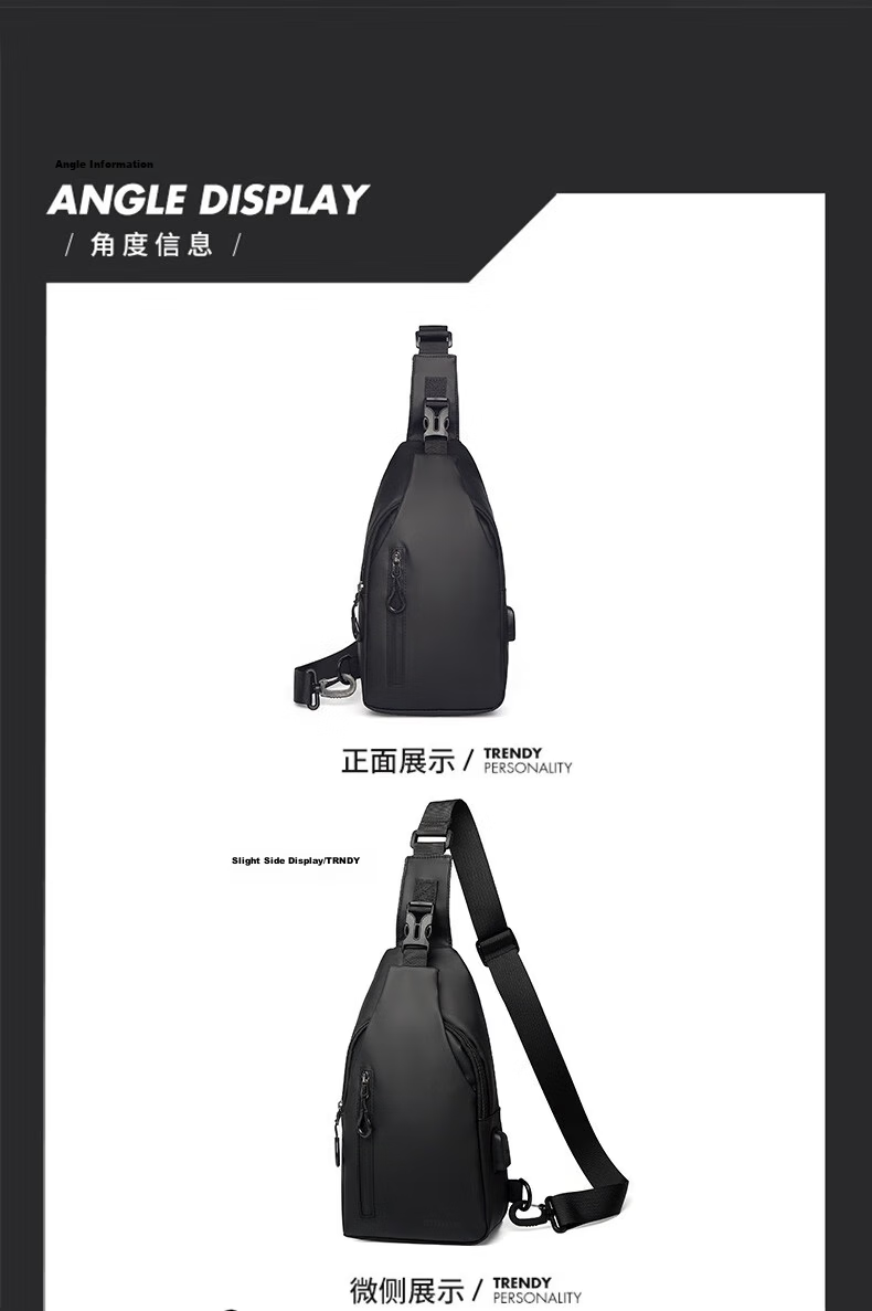 JEVI Men's Minimalist Chest Bag Single Shoulder Crossbody Casual Small Backpack Trendy Summer Valentine's Day Gift 1