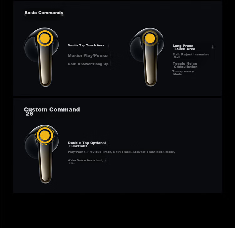 Vivo iQOO TWS Air3 Pro Star Yellow 50dB Adaptive Active Noise Cancelling 47h Long Battery Life Bluetooth Earphones Compatible with Apple Huawei Xiaomi OPPO Phones 32