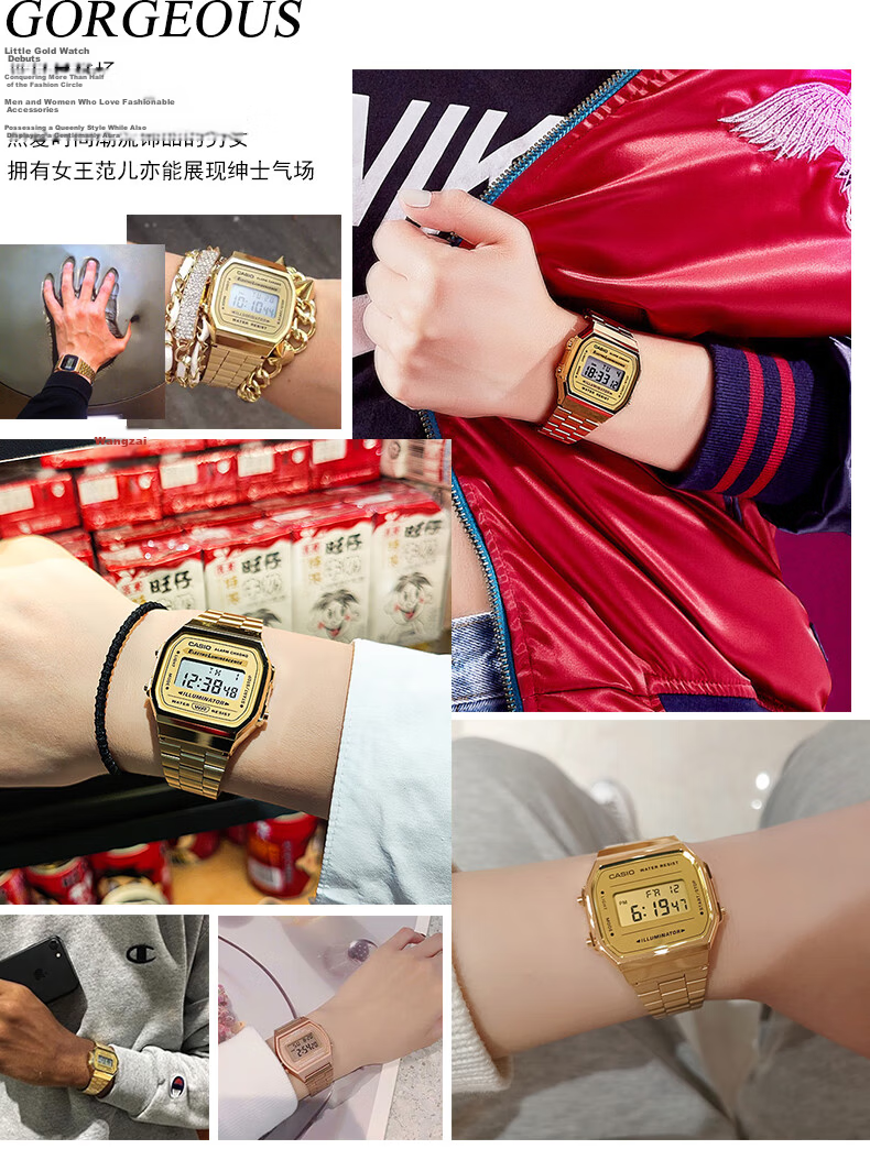 Casio Retro Square Digital Watch for Students, Unisex, A168WERB-2A 3