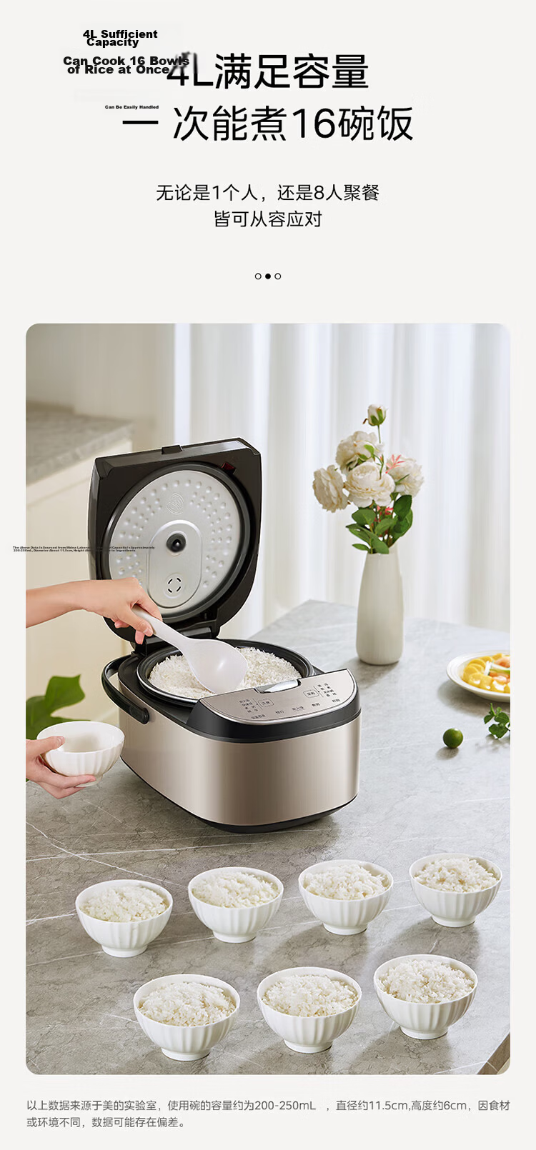 Midea 4L Rice Cooker for 3-4 People with Black Ceramic Pot, Removable Lid, 24H Smart Reservation, Sweet Firewood Rice and Millet Porridge Cooking, Micro-Pressure Rice Cooker AFB4027R 17