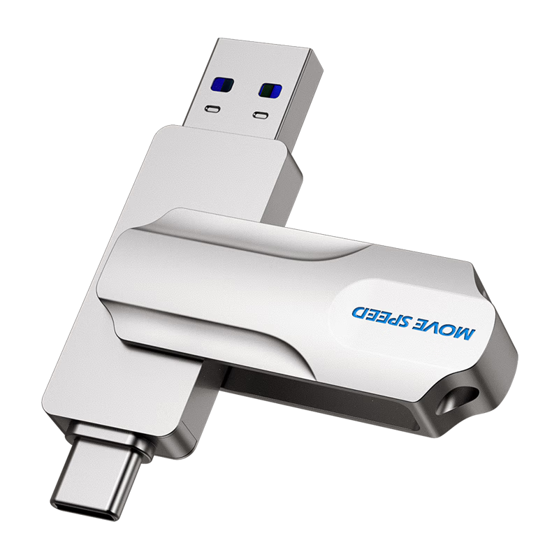 MOVE SPEED 256GB Dual Interface USB 3.2/Type-C Solid State Flash Drive High Capacity USB Drive for Phone, Computer, and Car with 1000MB/s Read/Write Speed Compatible with Apple iOS 15-17 Polar Night N