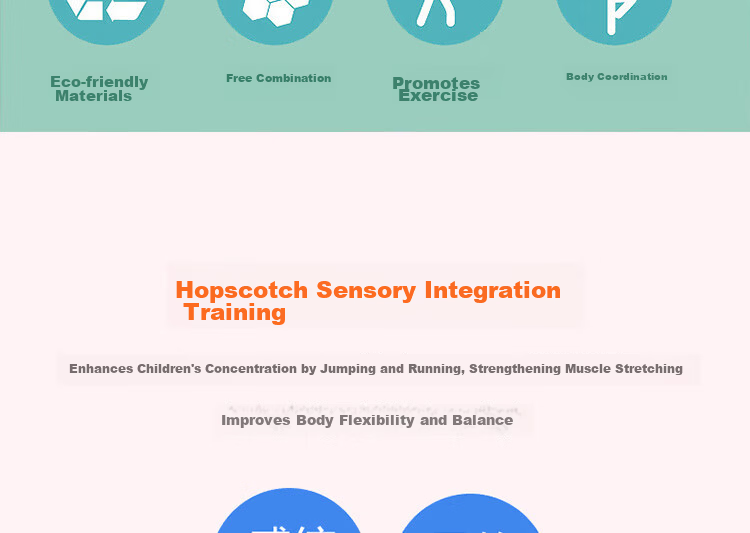 TaTanice Hopscotch Ring Toss Agility Rings Kindergarten Parent-Child Interactive Sensory Integration Training Toy Girls Birthday Gift 3