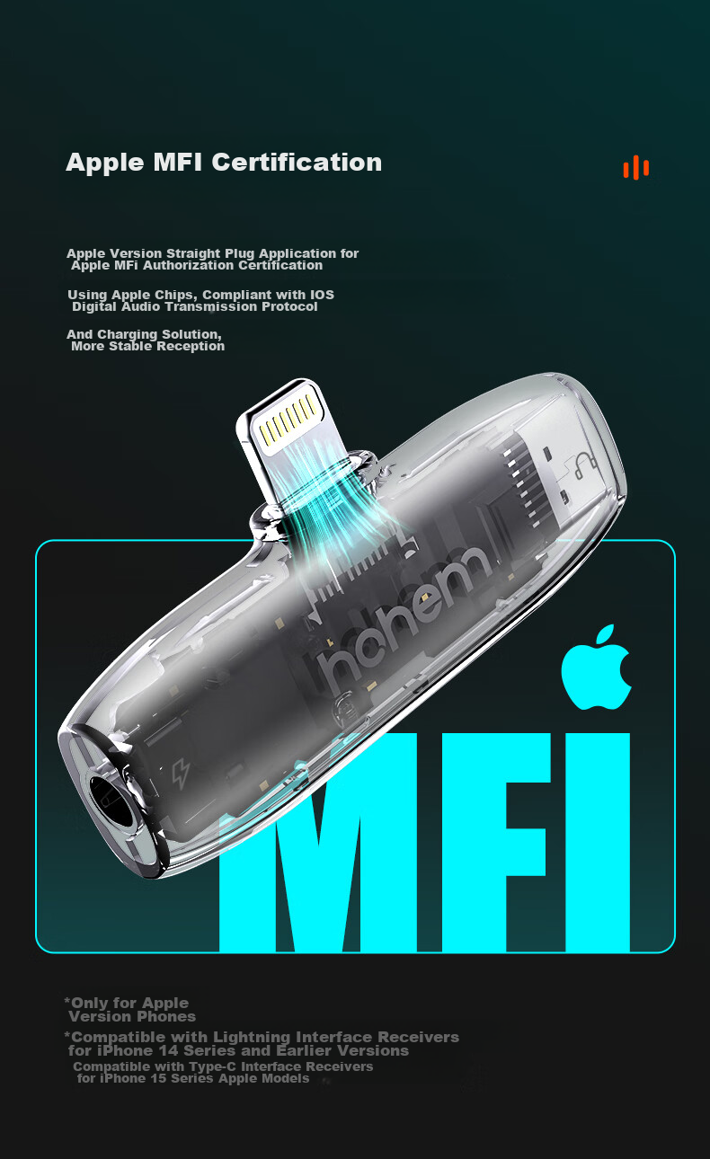 Hohem Mic01 Wireless Microphone, Clip-On Microphone for Live Streaming, Audio Pickup Device for Mobile Phones, Streamer Equipment, Douyin Short Video Recording, Noise Reduction Camera, Compatible with Apple 16 And Android 20