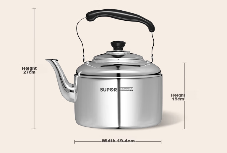 SUPOR Stylish Mingyin 304 Stainless Steel 5L Kettle Gas Stove Flame Special SS50Q1 Whistling Kettle 20